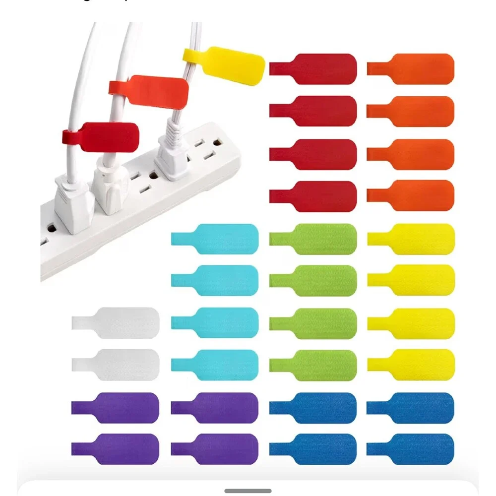 Self-Gripping Cable Ties by Wrap-It Storage, Multi-Color 35 Pack New